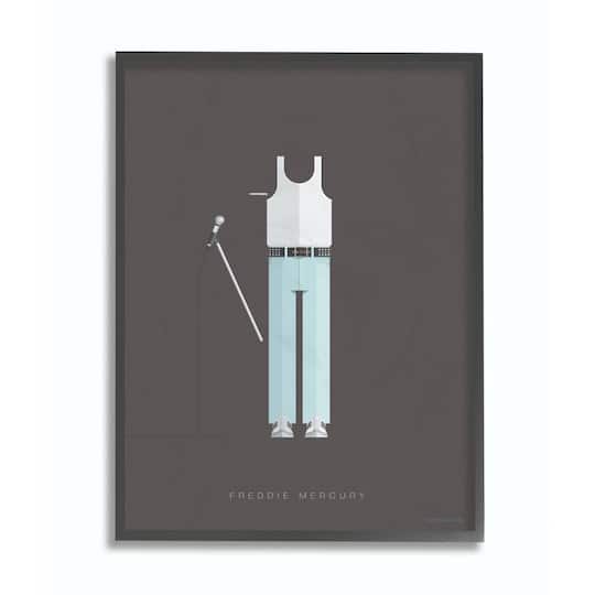 Stupell Industries Freddie Mercury Wall Art in Black Frame